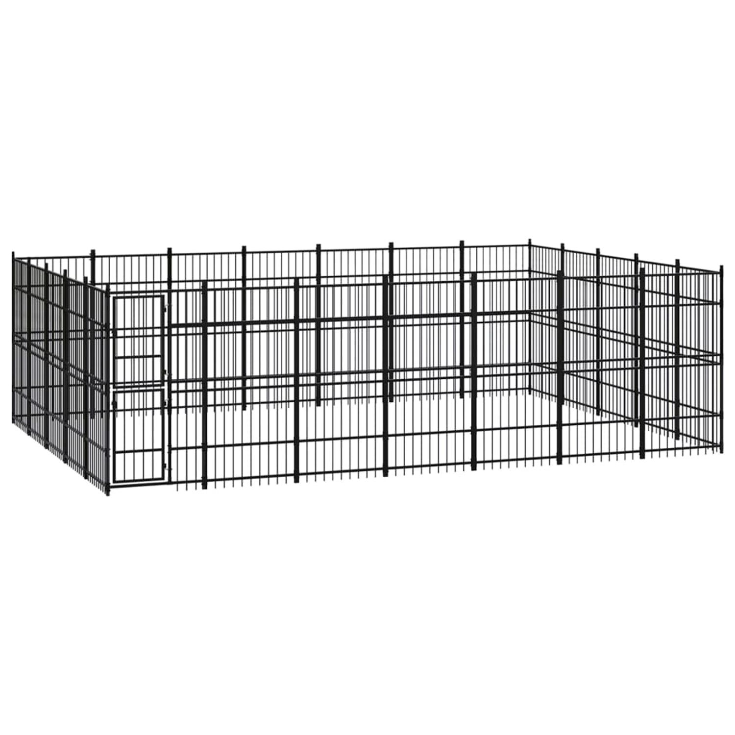 vidaXL Padoc pentru c&acirc;ini de exterior, 32,26 m&sup2;, oțel fotografia produsului