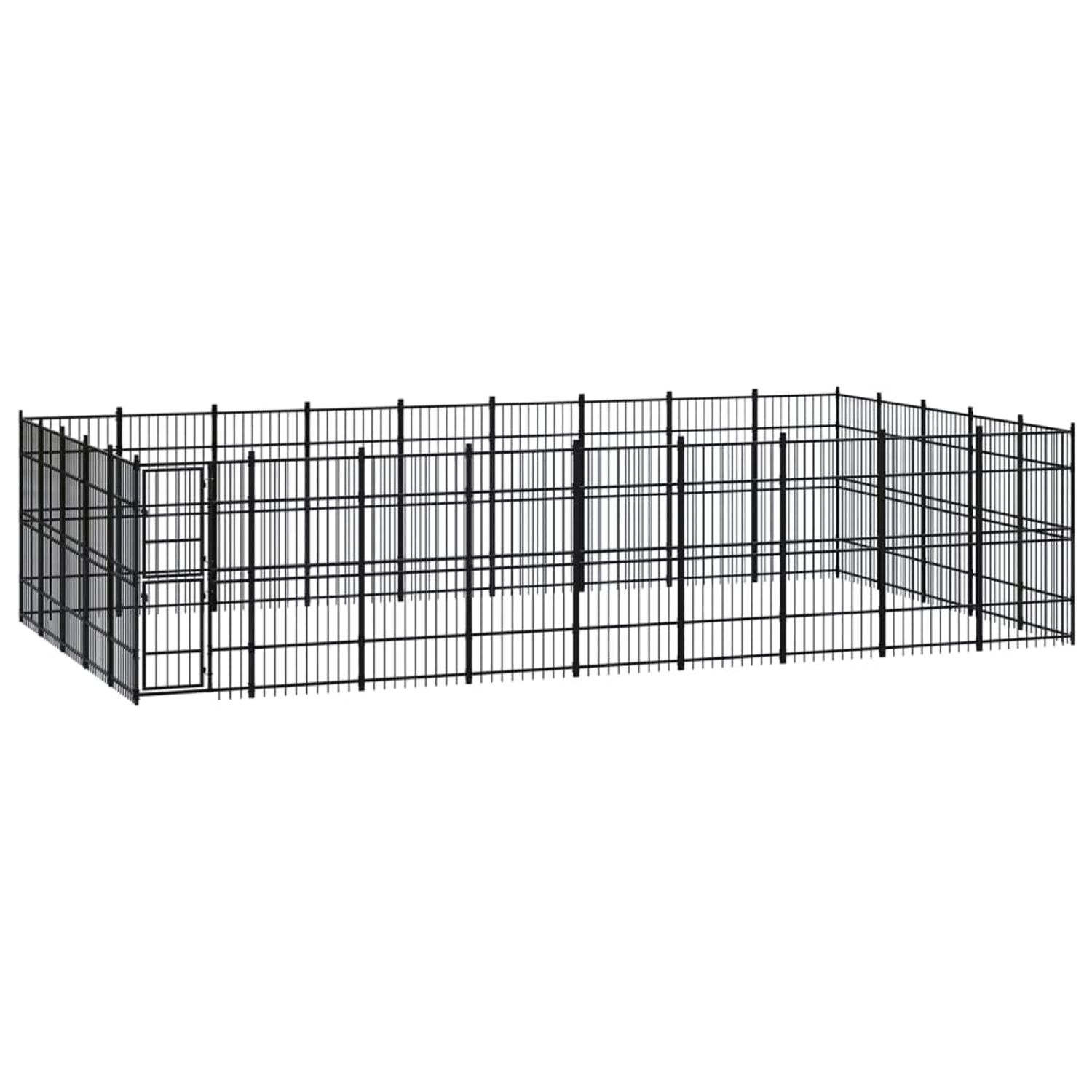vidaXL Padoc pentru c&acirc;ini de exterior, 41,47 m&sup2;, oțel fotografia produsului