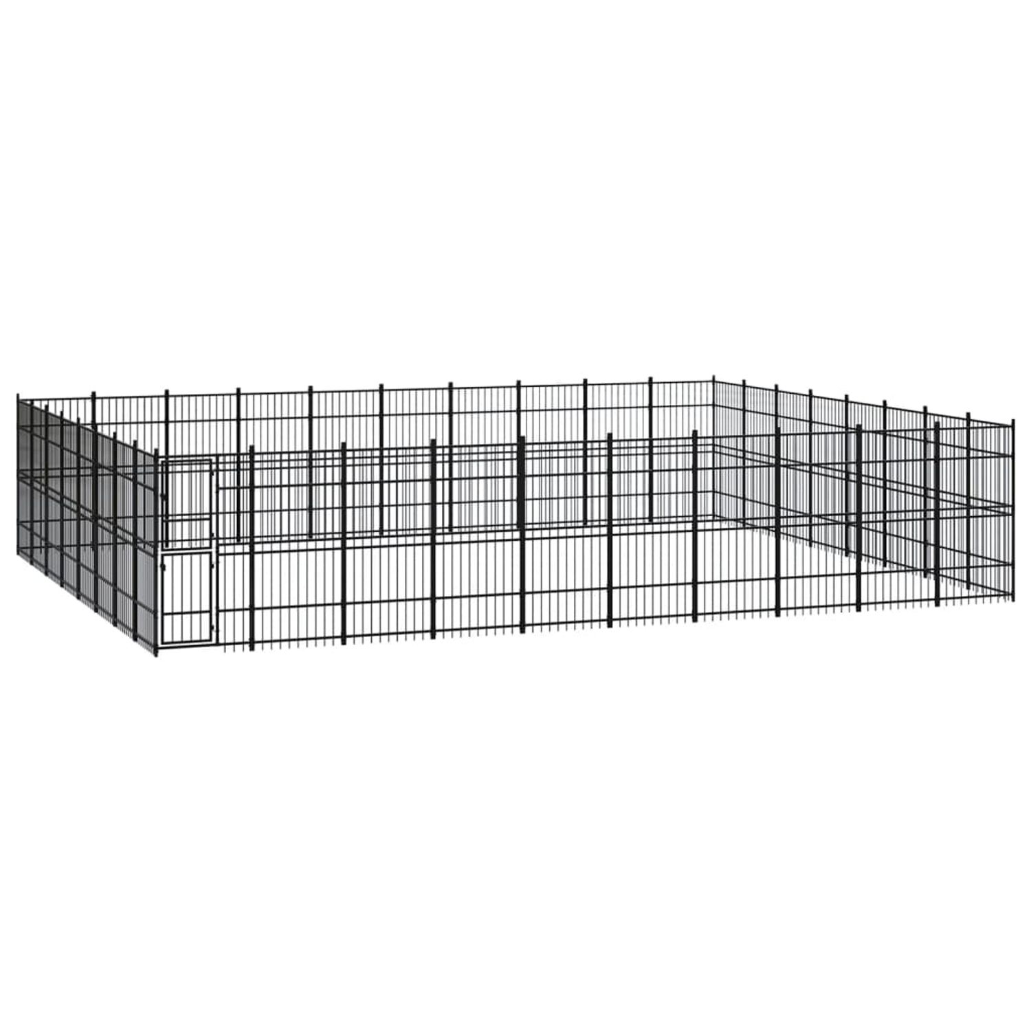 vidaXL Padoc pentru c&acirc;ini de exterior, 73,73 m&sup2;, oțel fotografia produsului