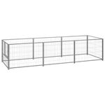 vidaXL Padoc pentru c&acirc;ini, argintiu, 3 m&sup2;, oțel fotografia produsului
