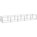vidaXL Padoc pentru c&acirc;ini, argintiu, 5 m&sup2;, oțel fotografia produsului