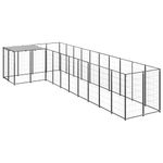 vidaXL Padoc pentru c&acirc;ini, negru, 7,26 m&sup2;, oțel fotografia produsului