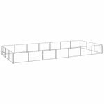 vidaXL Padoc pentru c&acirc;ini, argintiu, 21 m&sup2;, oțel fotografia produsului
