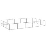 vidaXL Padoc pentru c&acirc;ini, argintiu, 15 m&sup2;, oțel fotografia produsului