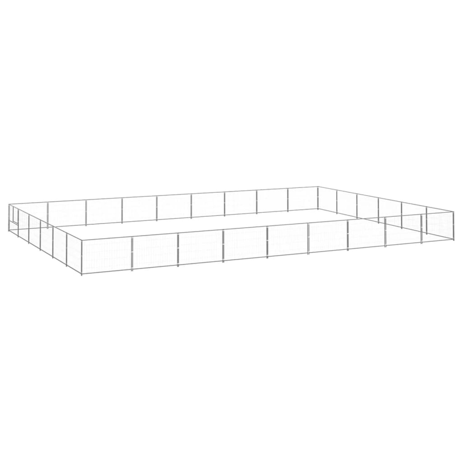 vidaXL Padoc pentru c&acirc;ini, argintiu, 54 m&sup2;, oțel fotografia produsului
