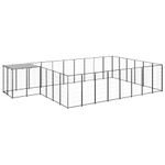 vidaXL Padoc pentru c&acirc;ini, negru, 15,73 m&sup2;, oțel,3082214 fotografia produsului