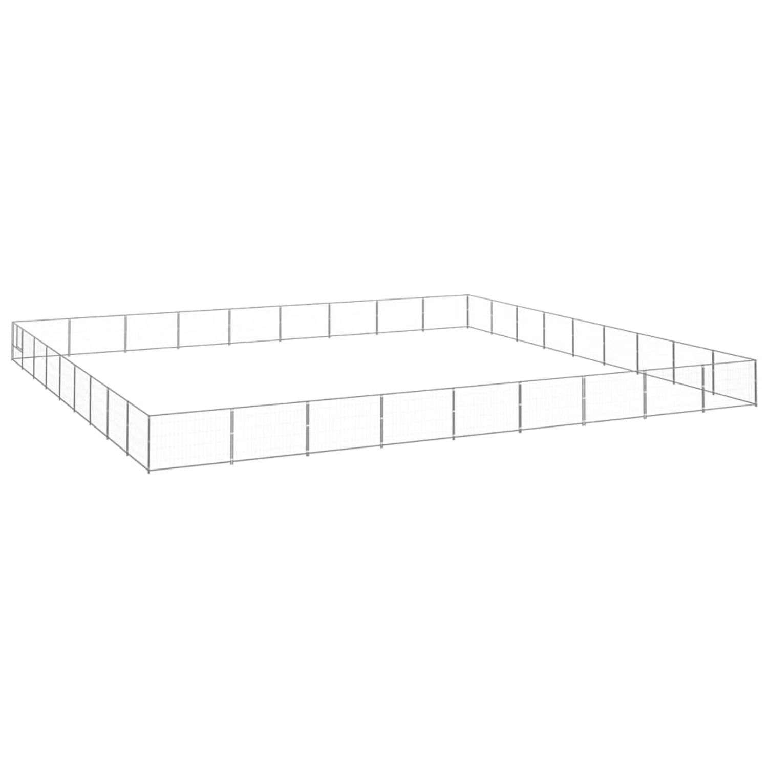 vidaXL Padoc pentru c&acirc;ini, argintiu, 81 m&sup2;, oțel fotografia produsului