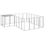 vidaXL Padoc pentru c&acirc;ini, argintiu, 8,47 m&sup2;, oțel,3082219 fotografia produsului