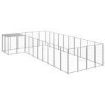 vidaXL Padoc pentru c&acirc;ini, argintiu, 13,31 m&sup2;, oțel fotografia produsului