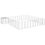 vidaXL Padoc pentru c&acirc;ini, argintiu, 31,46 m&sup2;, oțel fotografia produsului