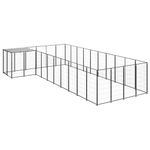 vidaXL Padoc pentru c&acirc;ini, negru, 13,31 m&sup2;, oțel fotografia produsului
