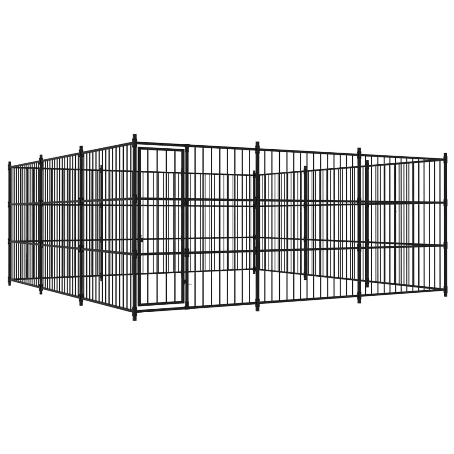 vidaXL Padoc de exterior pentru c&acirc;ini, 450x450x185 cm fotografia produsului