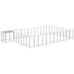 vidaXL Padoc pentru c&acirc;ini, argintiu, 30,25 m&sup2;, oțel fotografia produsului