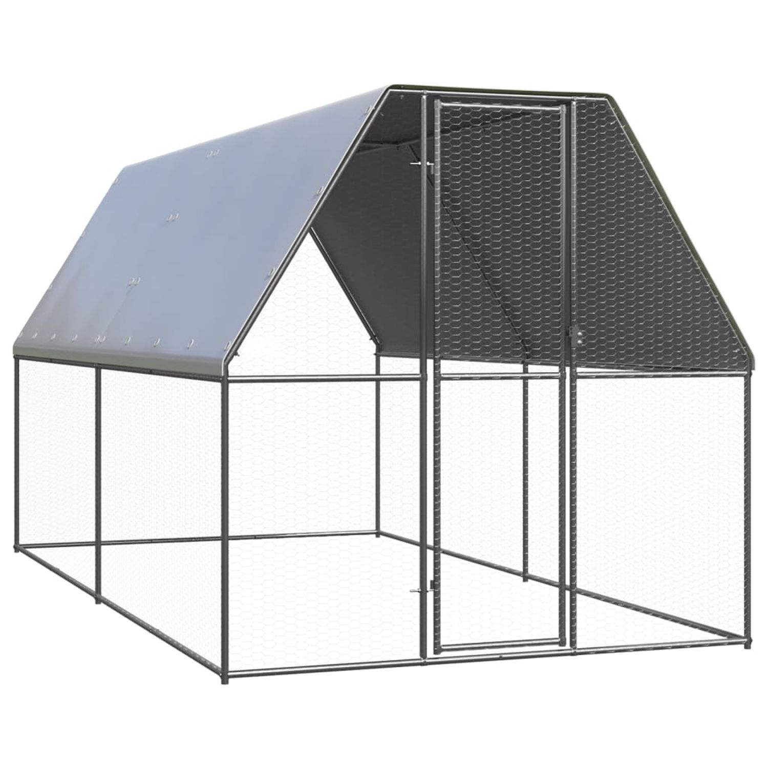 vidaXL Coteț de păsări pentru exterior, 2x4x2 m, oțel galvanizat fotografia produsului