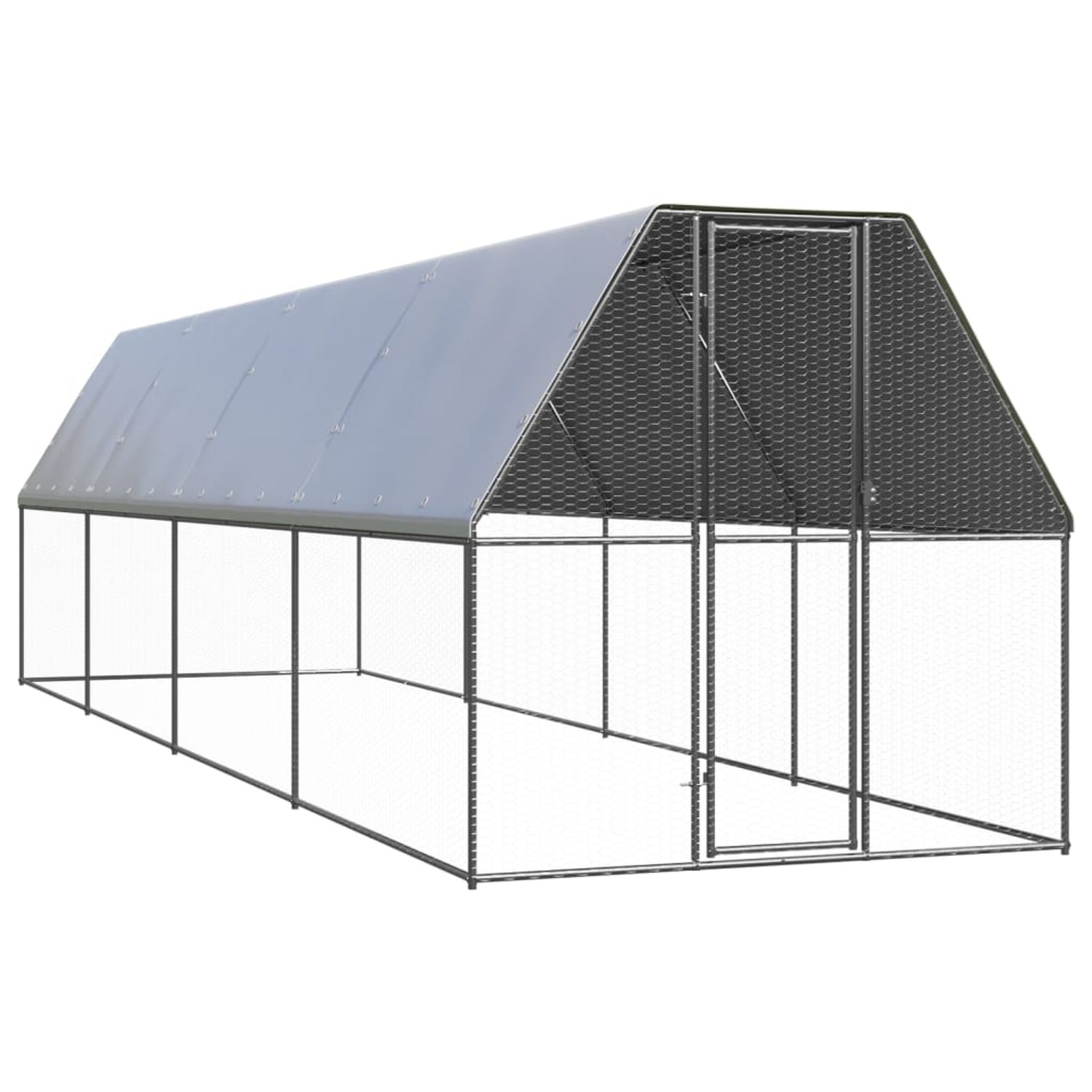 vidaXL Coteț de păsări pentru exterior, 2x8x2 m, oțel galvanizat fotografia produsului