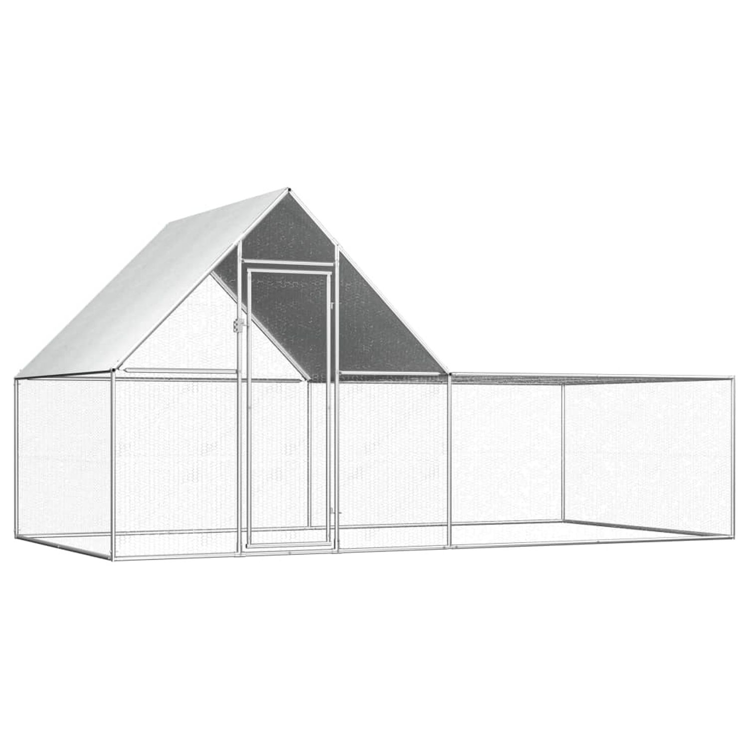 vidaXL Coteț pentru păsări, 4 x 2 x 2 m, oțel galvanizat fotografia produsului