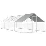 vidaXL Coteț de păsări pentru exterior, 2,75x8x1,92m, oțel galvanizat fotografia produsului