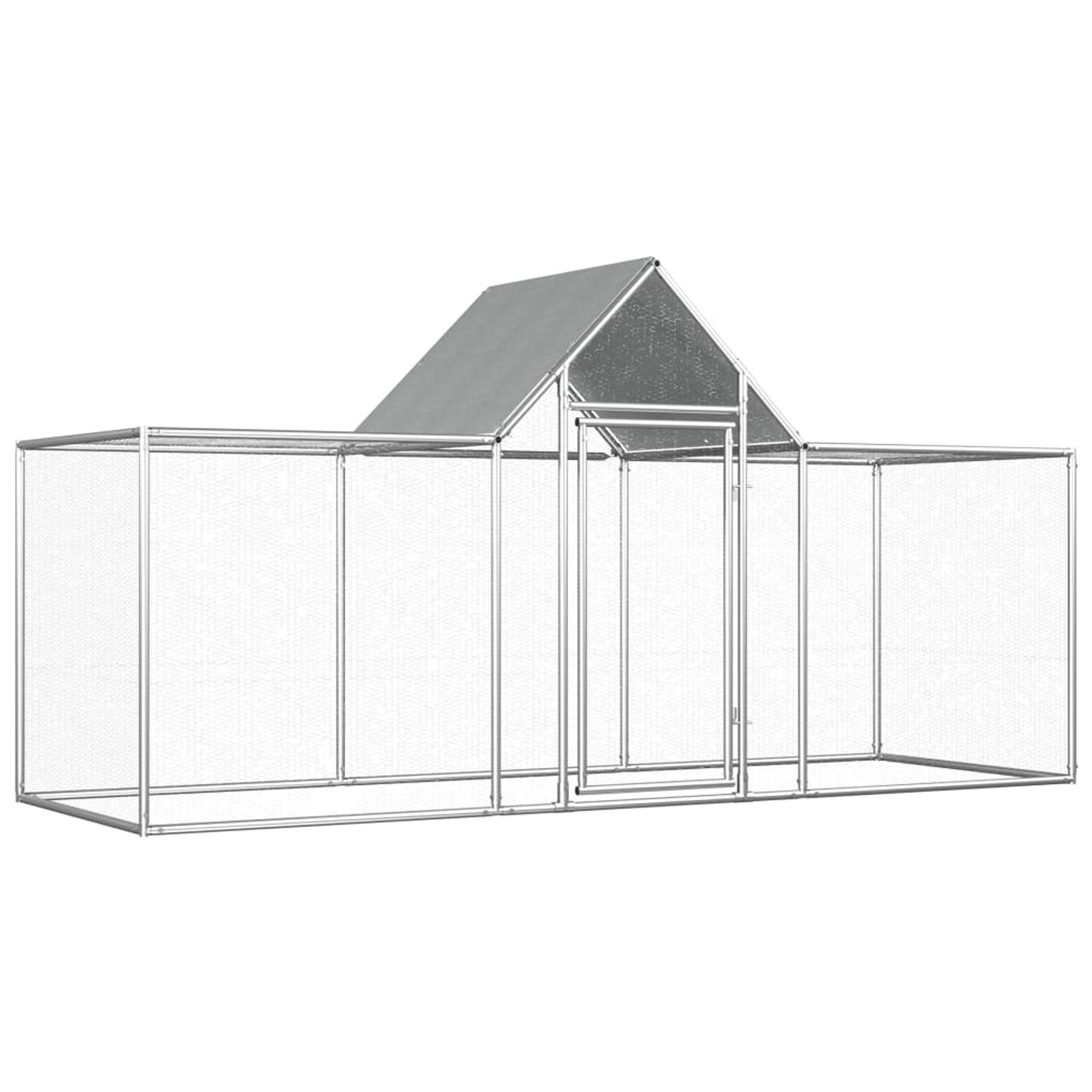 vidaXL Coteț pentru păsări, 3 x 1 x 1,5 m, oțel galvanizat fotografia produsului