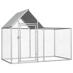 vidaXL Coteț pentru păsări, 2 x 1 x 1,5 m, oțel galvanizat fotografia produsului