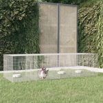 vidaXL Cușcă pentru iepuri, 4 panouri, 217x79x54 cm, fier galvanizat fotografia produsului