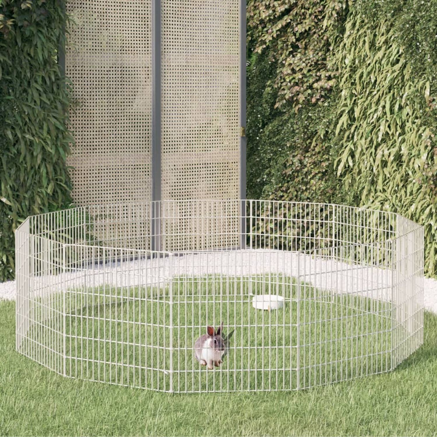 vidaXL Cușcă pentru iepuri, 12 panouri, 54x60 cm, fier galvanizat fotografia produsului
