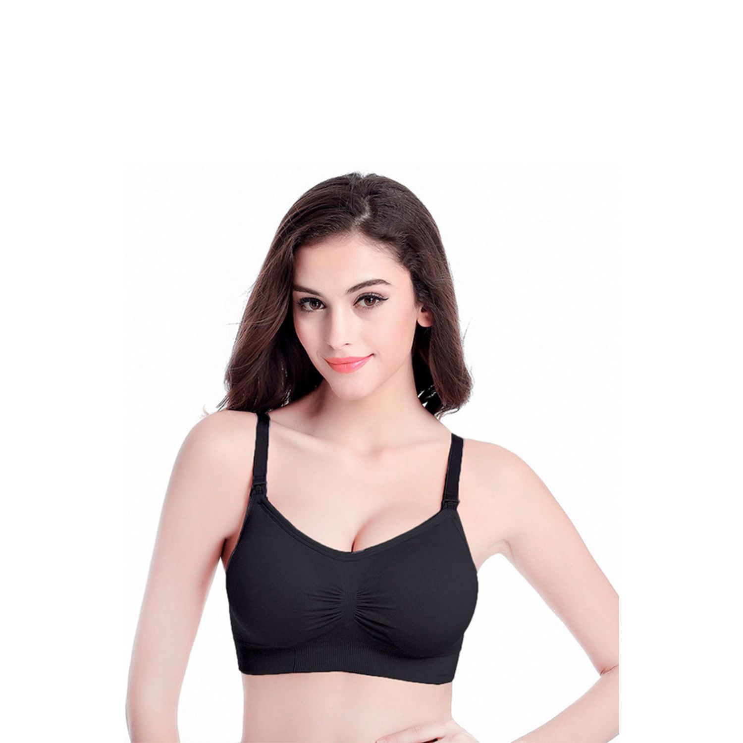 Sutien pentru alaptare, zioda smart essentials&reg;, tip bustiera pompa de san, Negru, Marimea M fotografia produsului View 2 L