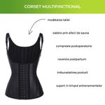 Corset din latex, zioda smart essentials®, pentru modelarea taliei, slabit, imbunatatire postura, negru, marimea XL fotografia produsului View 3 S