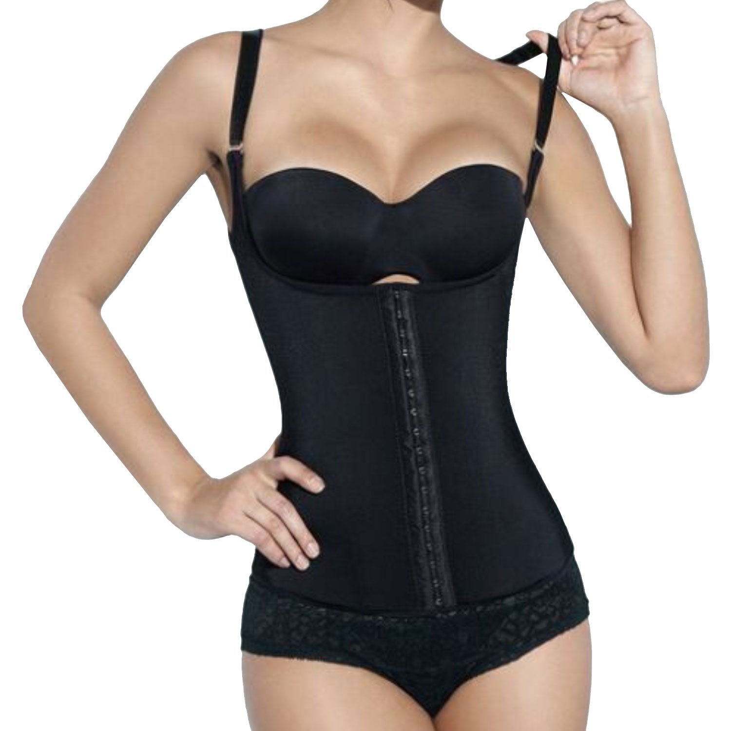 Corset din latex, zioda smart essentials®, pentru modelarea taliei, slabit, imbunatatire postura, negru, marimea XL fotografia produsului View 4 L