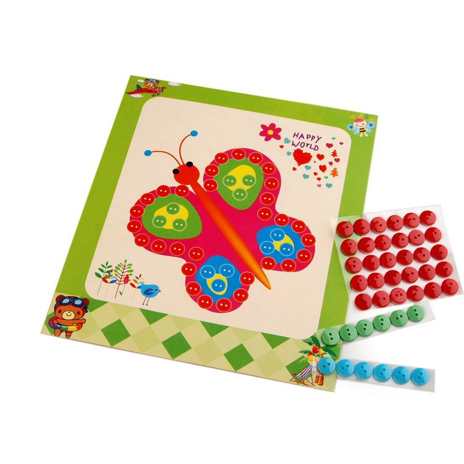 Set creativ adeziv pentru copii +3 ani, Fluture fotografia produsului