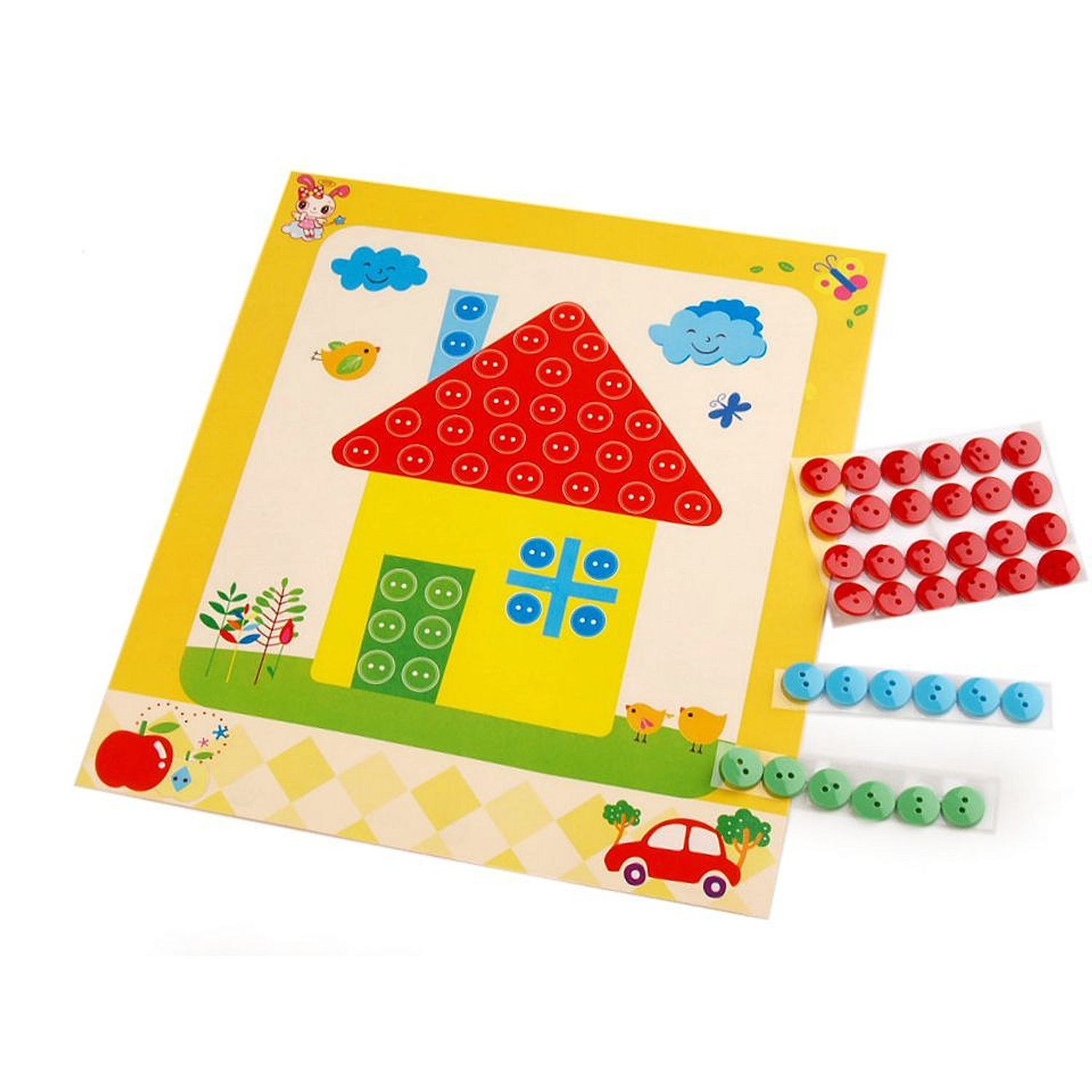 Set creativ adeziv pentru copii +3 ani, Casuta fotografia produsului