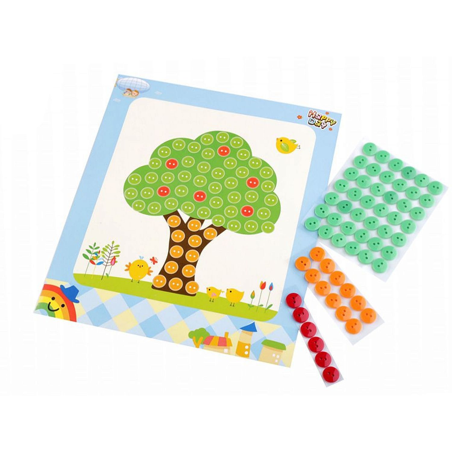 Set creativ adeziv pentru copii +3 ani, Pom fotografia produsului