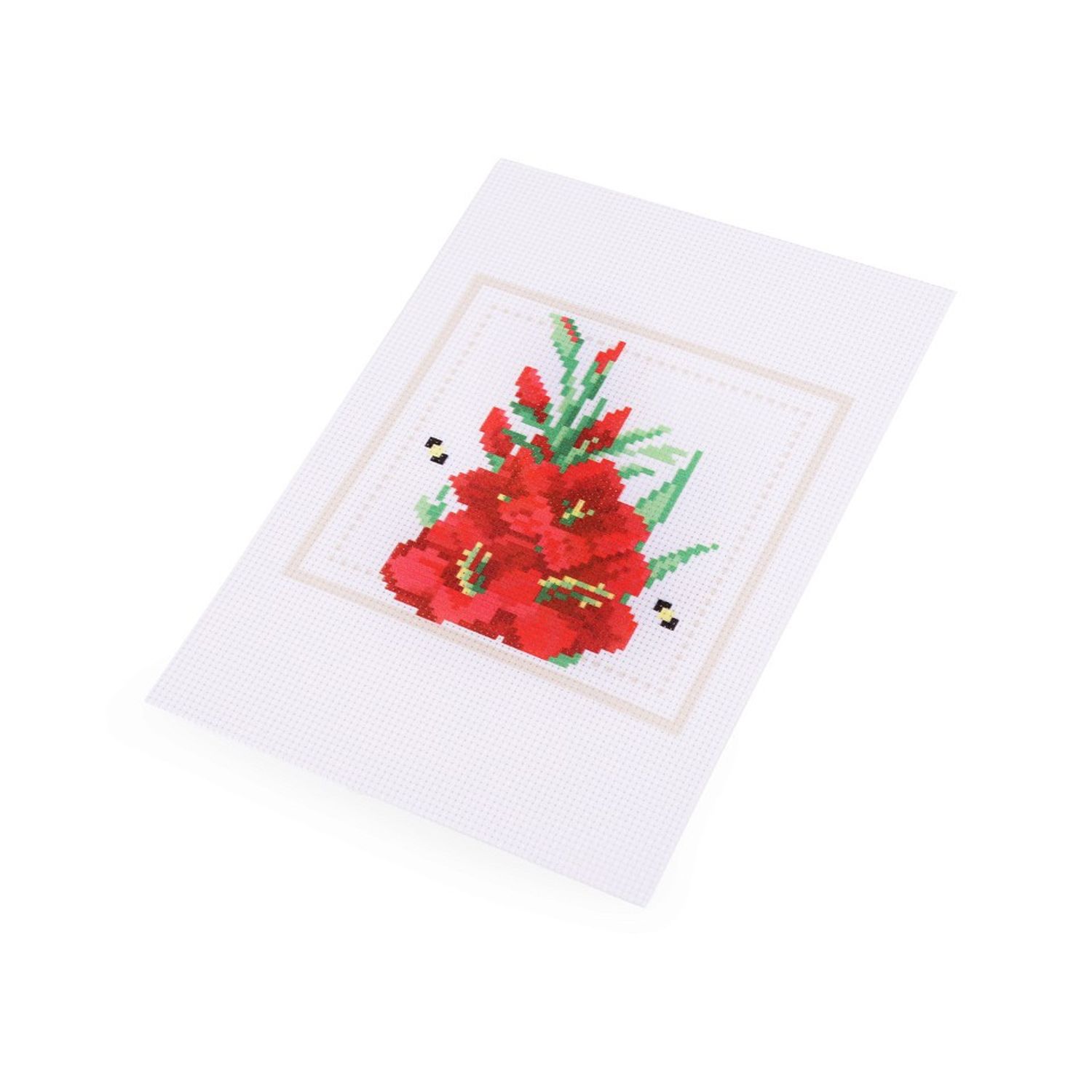 Set de brodat pentru copii, model imprimat 14 x 20 cm, Flori fotografia produsului