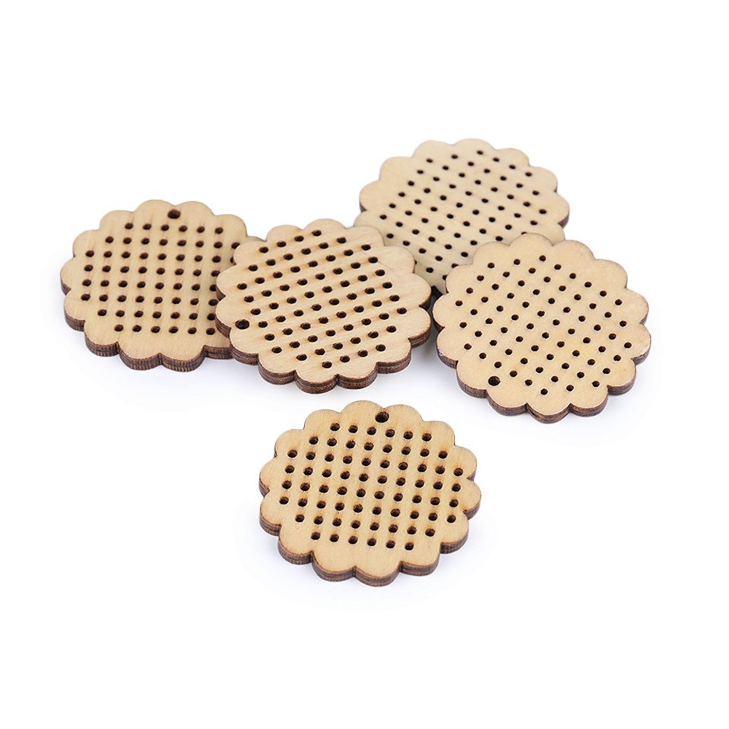 Set 20 forme lemn, diametru 45 mm, Floare fotografia produsului