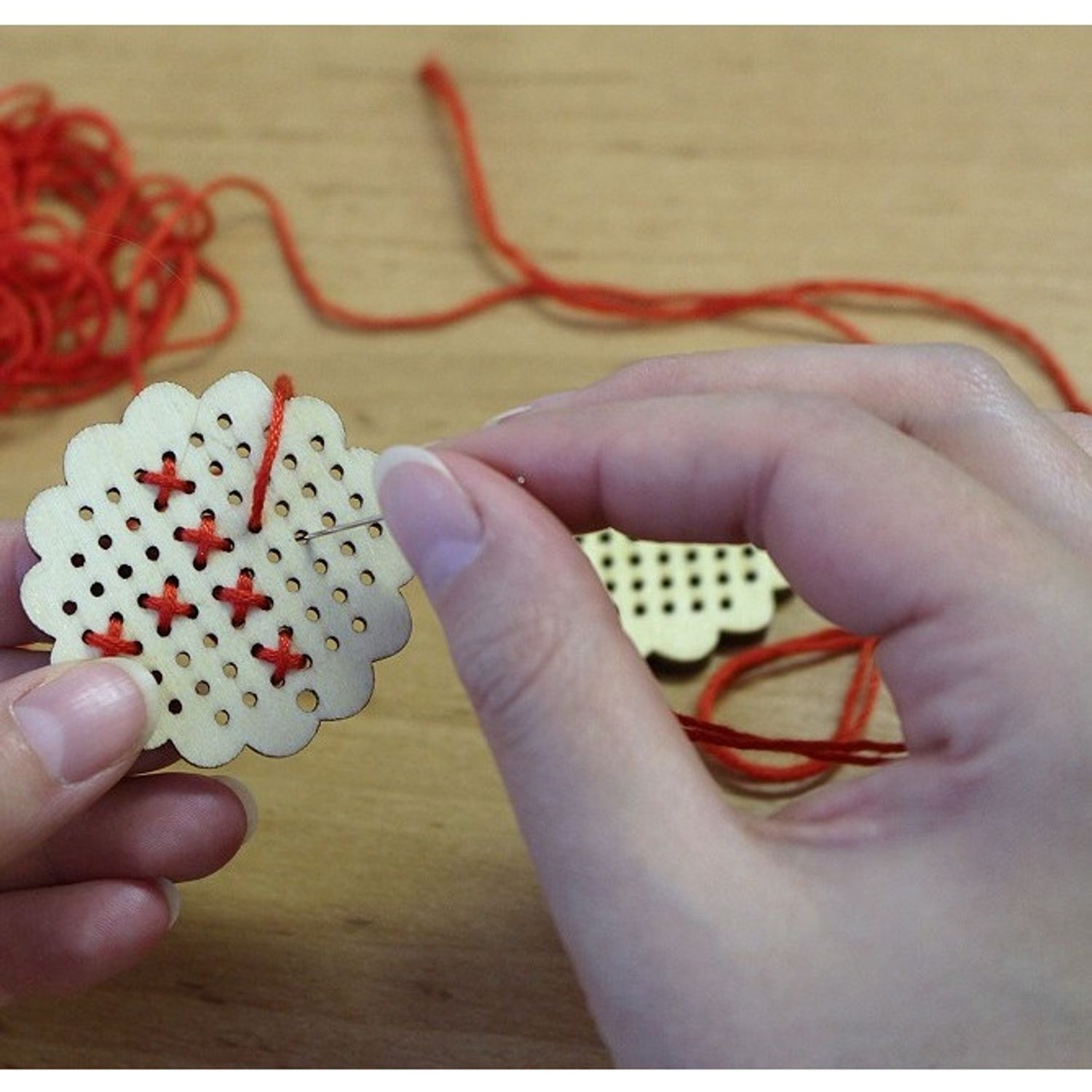 Set 20 forme lemn, diametru 45 mm, Floare fotografia produsului View 5 L