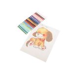 Set de brodat pentru copii, model imprimat 14 x 20 cm, Catelus fotografia produsului