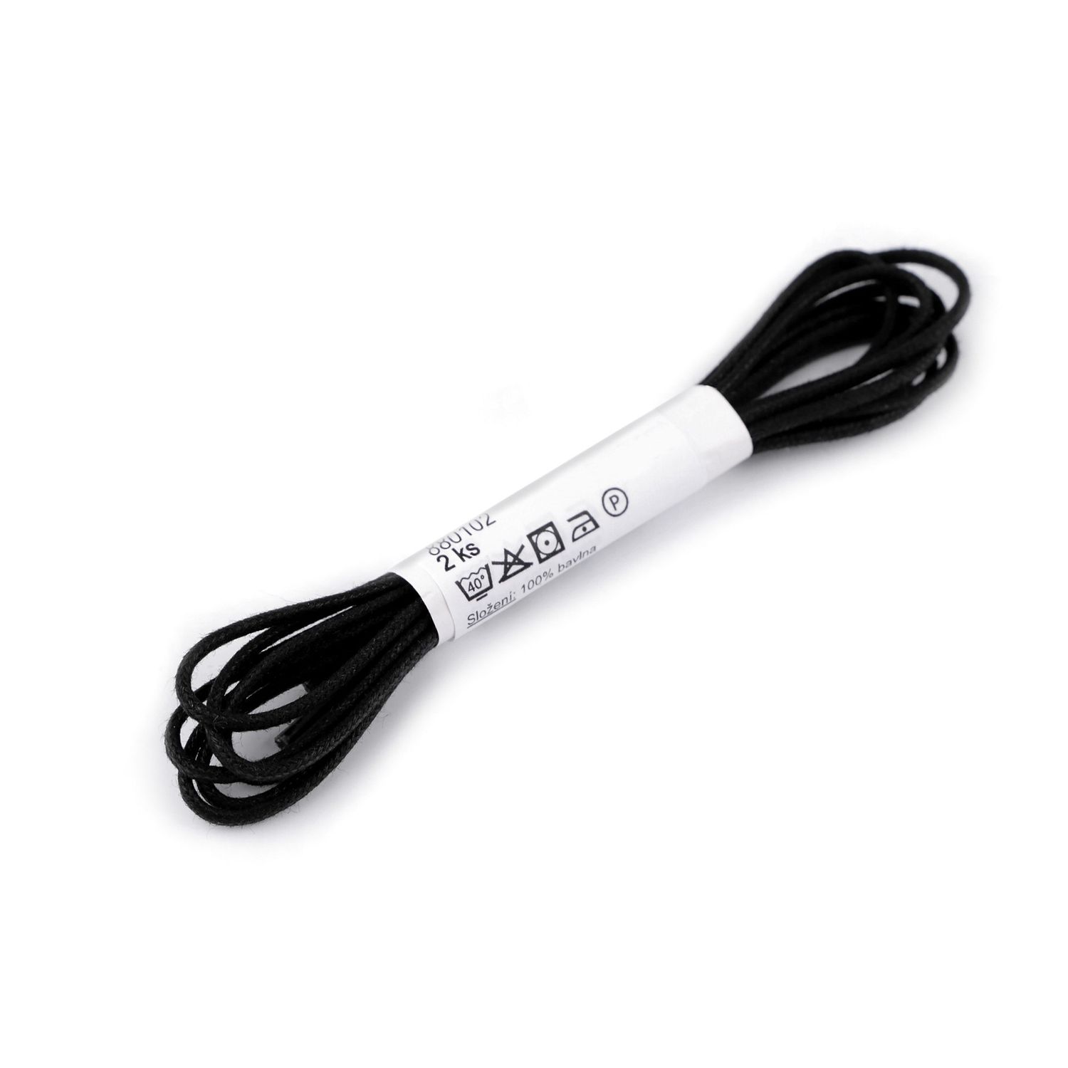 Sireturi rotunde din bumbac, lungime 60 cm, Negru fotografia produsului View 3 L