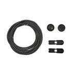 Sireturi elastice reflectorizante 120 cm, 1 pereche, Negru fotografia produsului