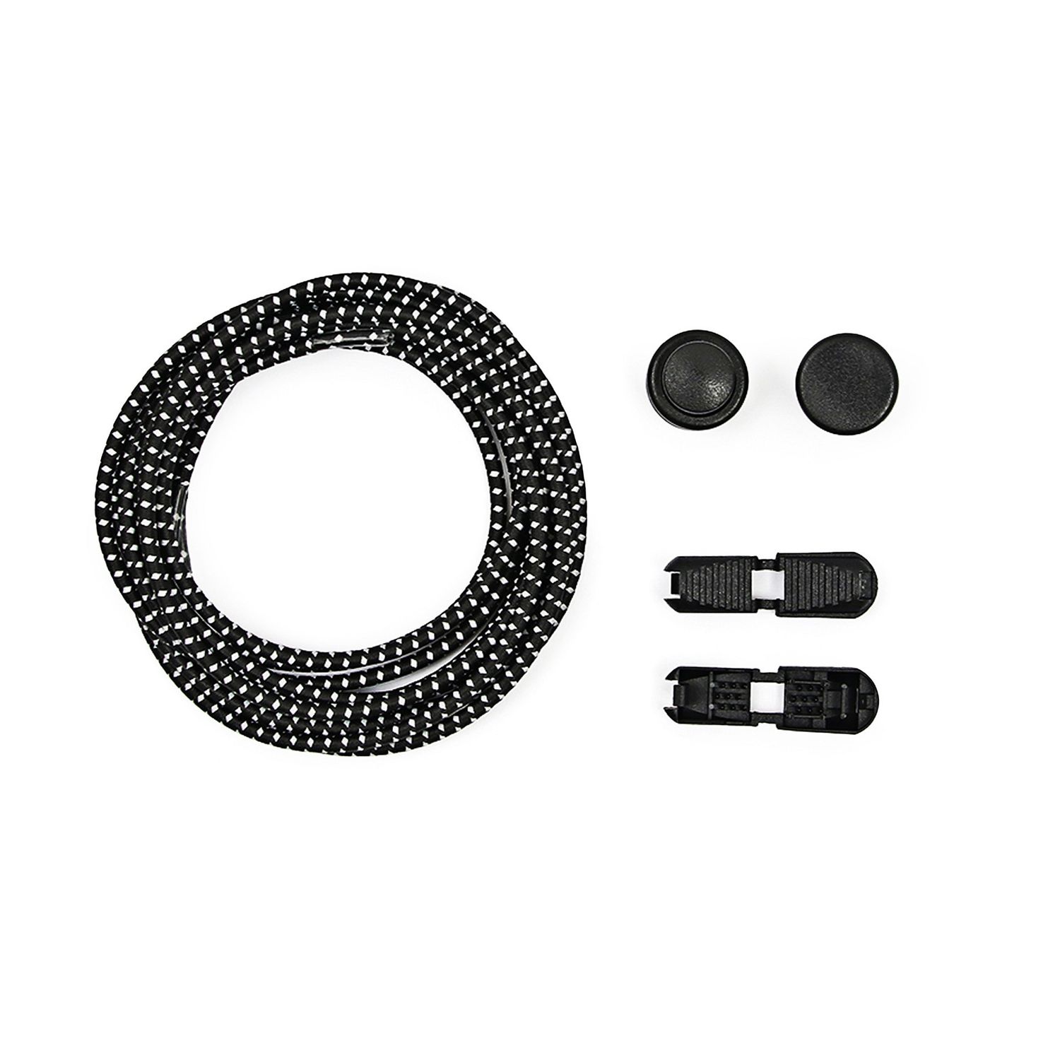 Sireturi elastice reflectorizante 120 cm, 1 pereche, Negru fotografia produsului