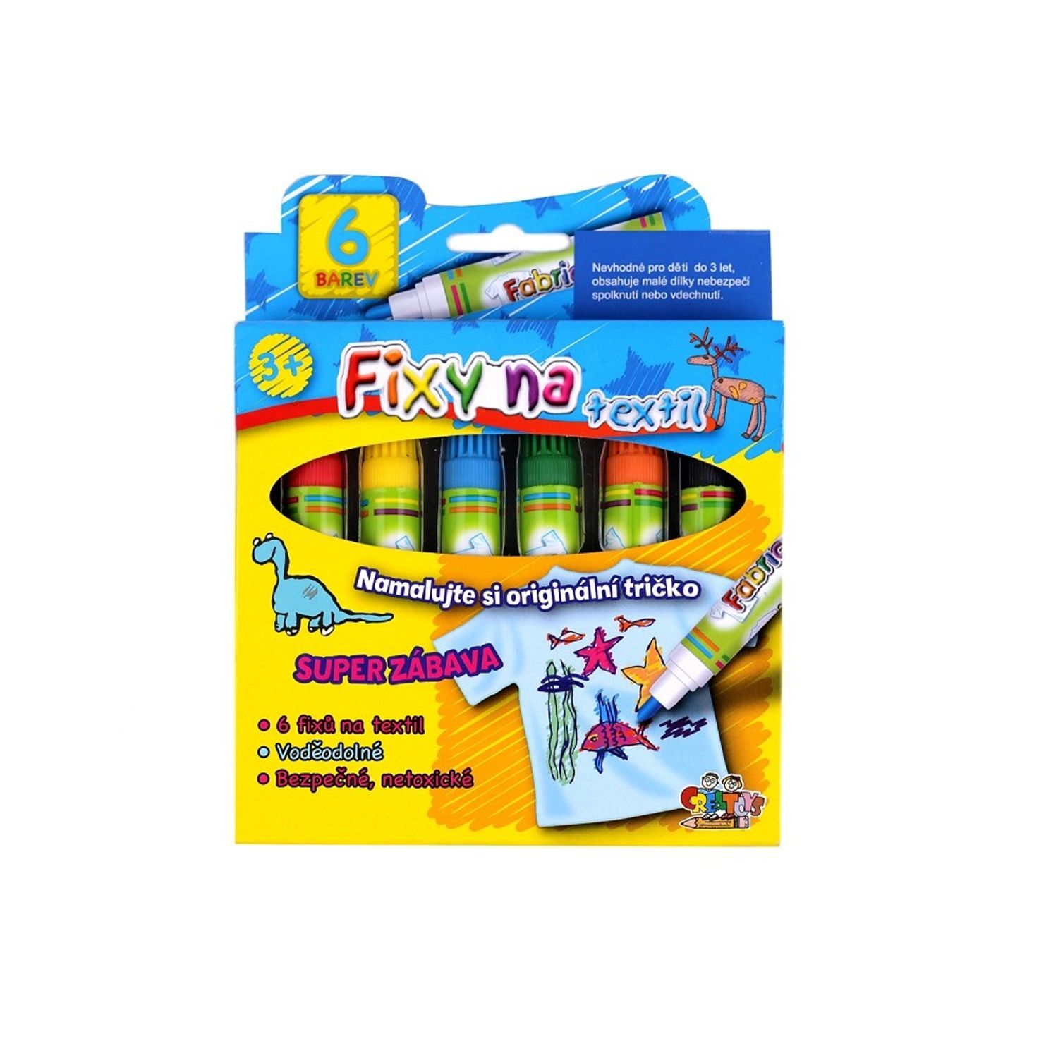 Markere lavabile pentru textile Creatoys, 6 buc fotografia produsului View 2 L