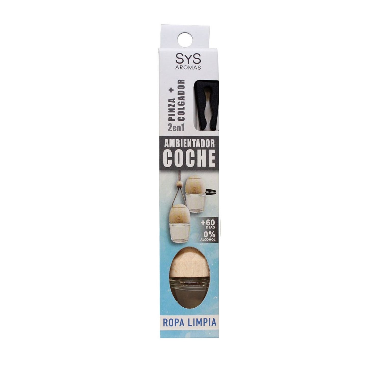 Odorizant auto 0% alcool SyS Aromas, 60 zile, Ropa Limpia 7 ml fotografia produsului View 2 L