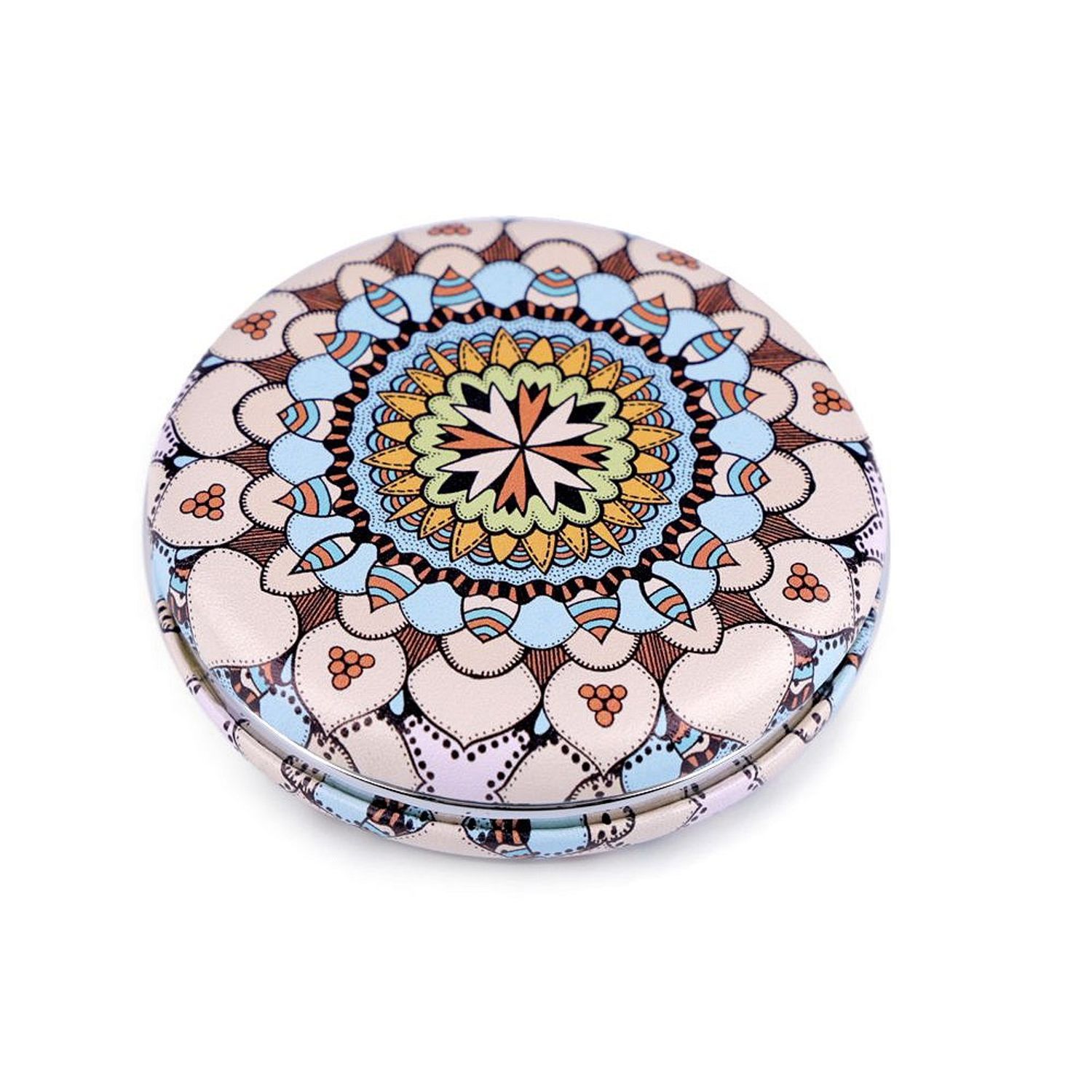 Oglinda poseta dubla Mandala 7 cm, bej fotografia produsului