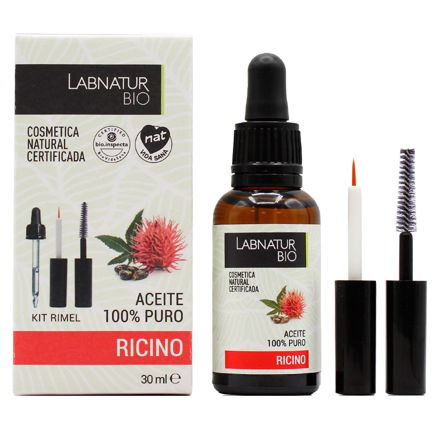 Set Ulei 100% pur Ricin Labnatur Bio 30 ml si Kit rimel fotografia produsului View 2 L