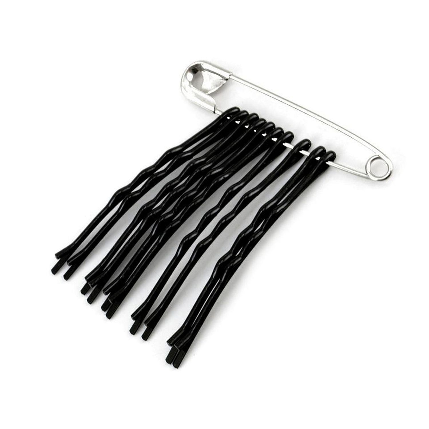Set agrafe clasice pentru par 5 cm, 10 bucati, Negre fotografia produsului