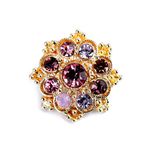 Brosa floare cu strasuri 2.2 cm, Auriu purple fotografia produsului