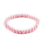 Bratara elastica din perle de sticla 19 cm, Roz fotografia produsului