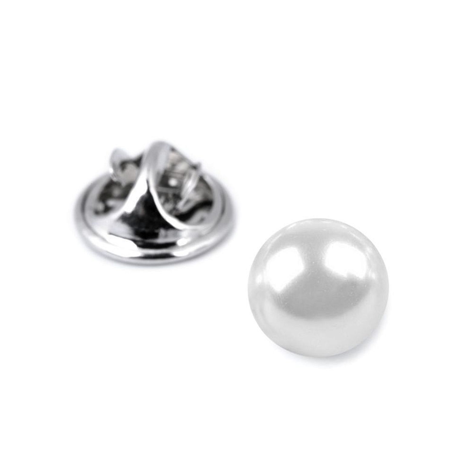 Brosa perla, inchizatoare decorativa 1 cm Alba fotografia produsului View 3 L