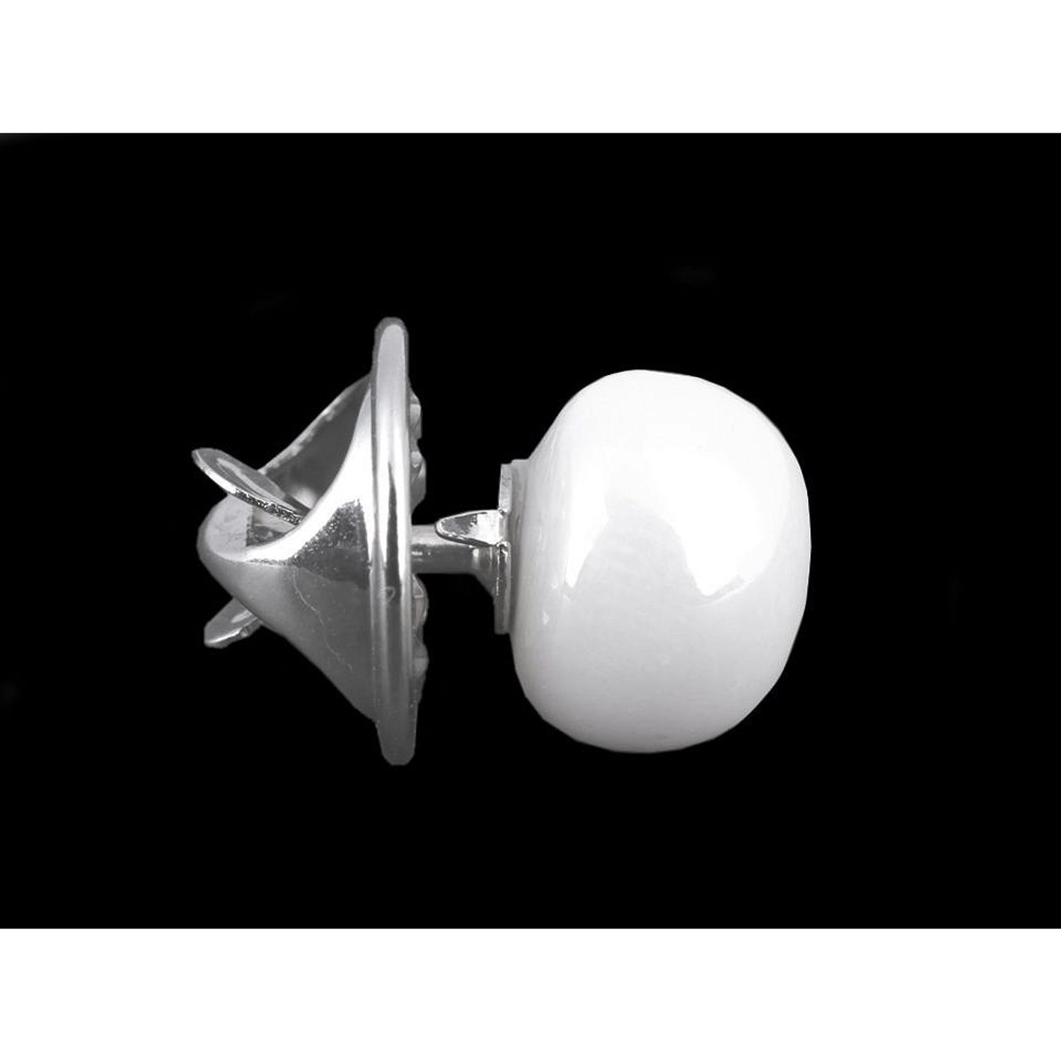 Brosa perla, inchizatoare decorativa 1 cm Alba fotografia produsului View 5 L