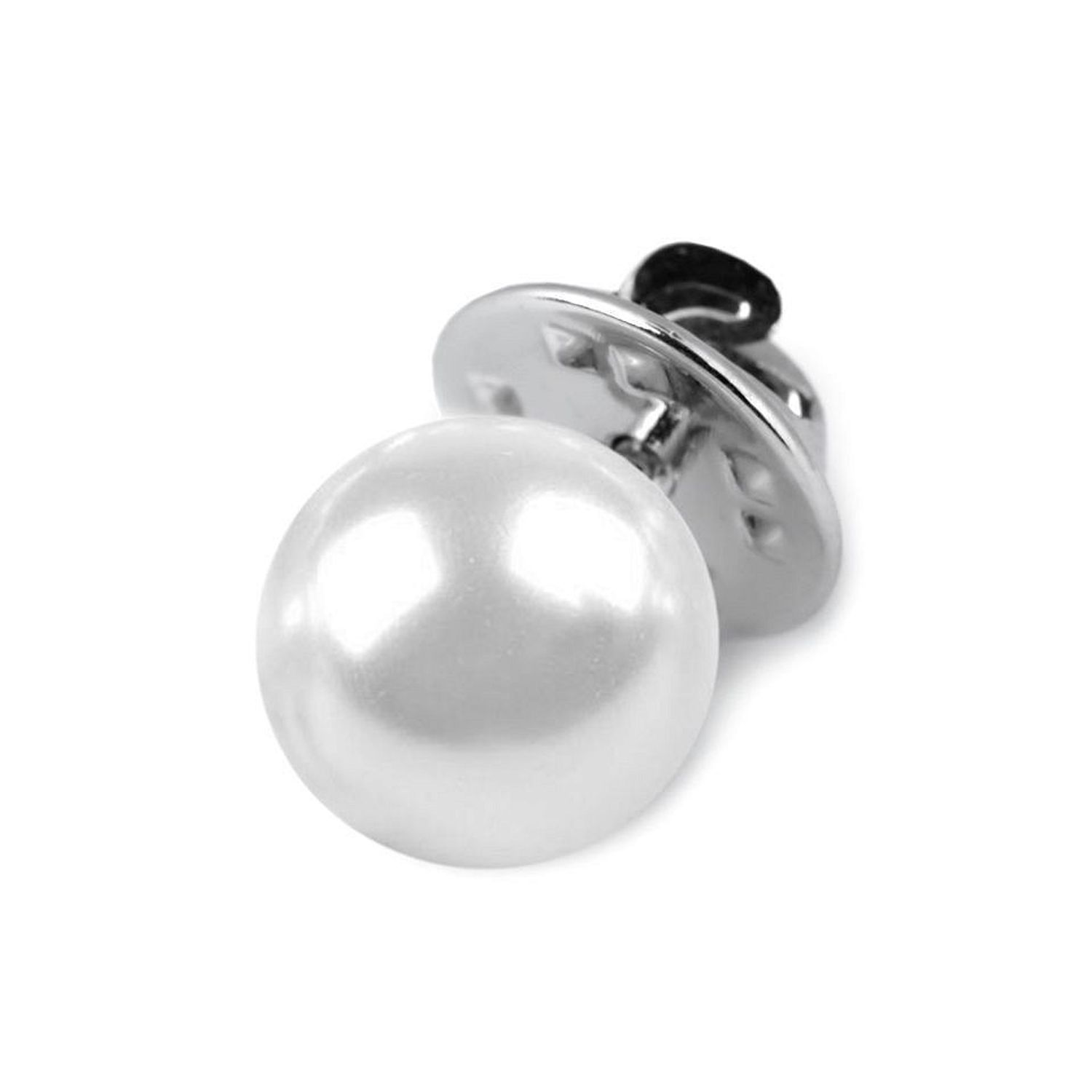 Brosa perla, inchizatoare decorativa 1 cm Alba fotografia produsului