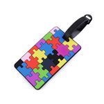 Eticheta pentru identificare bagaje 6,5 x 10 cm Puzzle multicolor fotografia produsului
