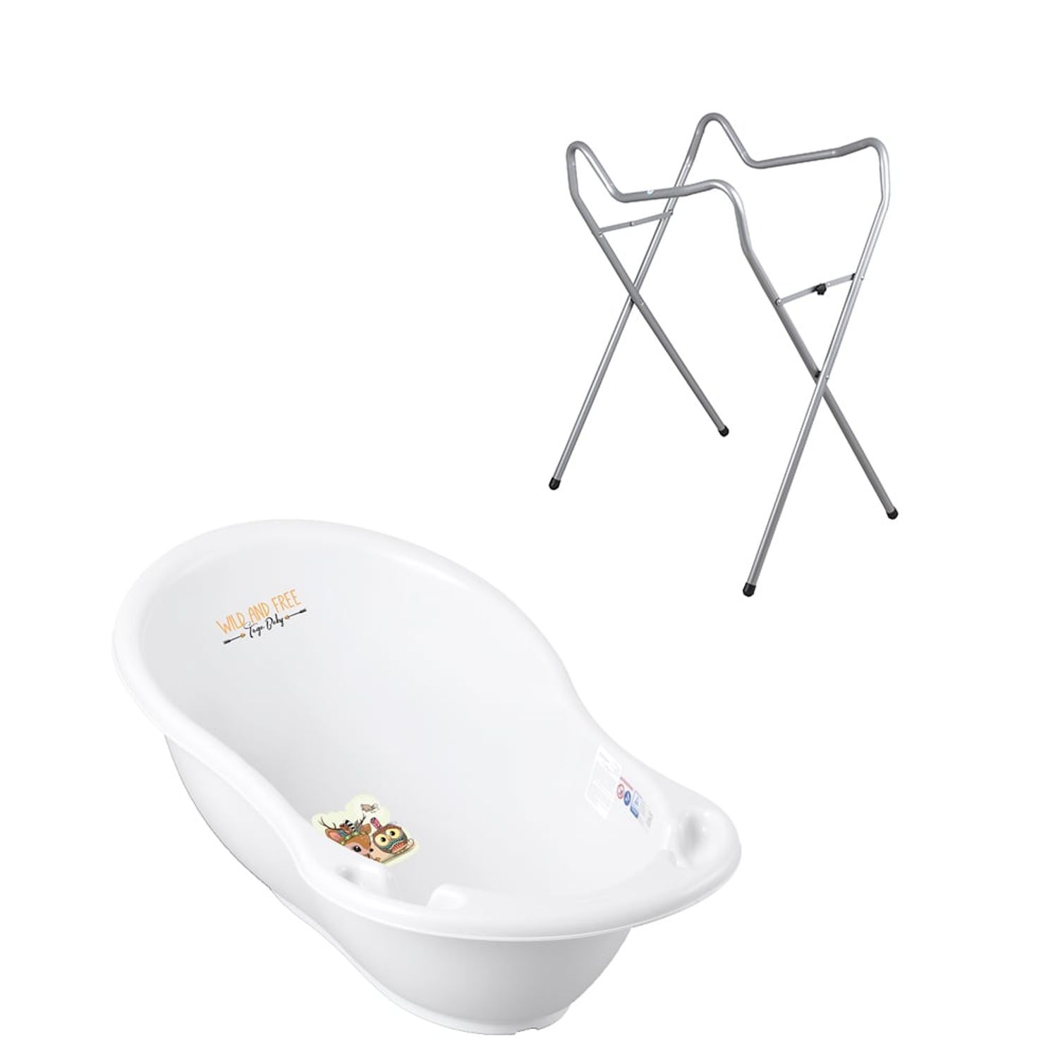 Set cadita alba Elefant 102 cm + Suport universal metalic DZ fotografia produsului